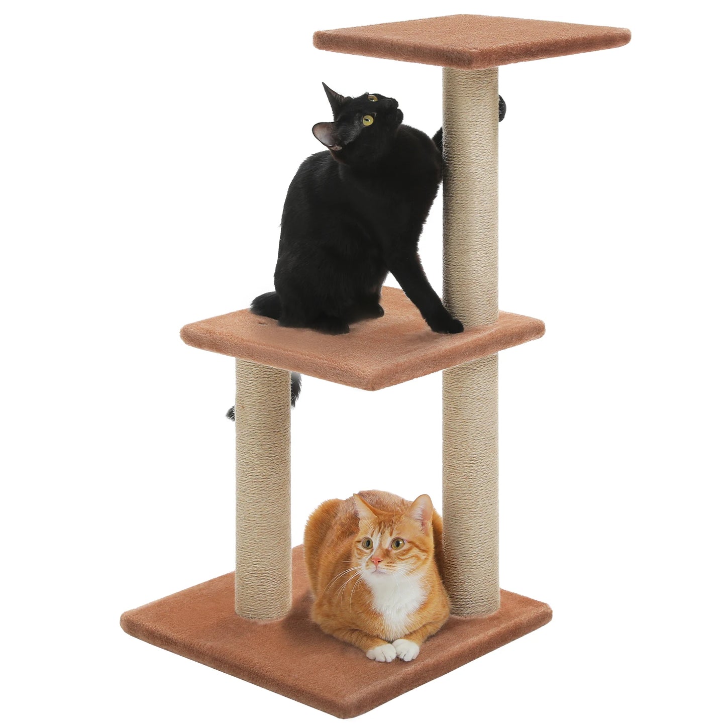 PAWZ Road Cat Tree Indoor 3 Tier Activity Tower With Scratching Posts Grey