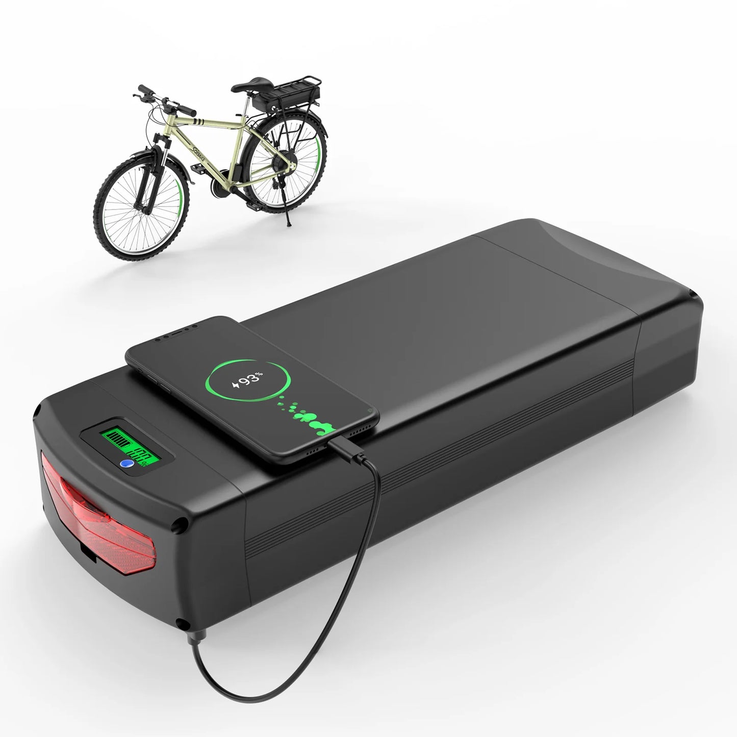 EU Stock Rear Rack Ebike Battery Li Ion 21700 Pack 36V 48V