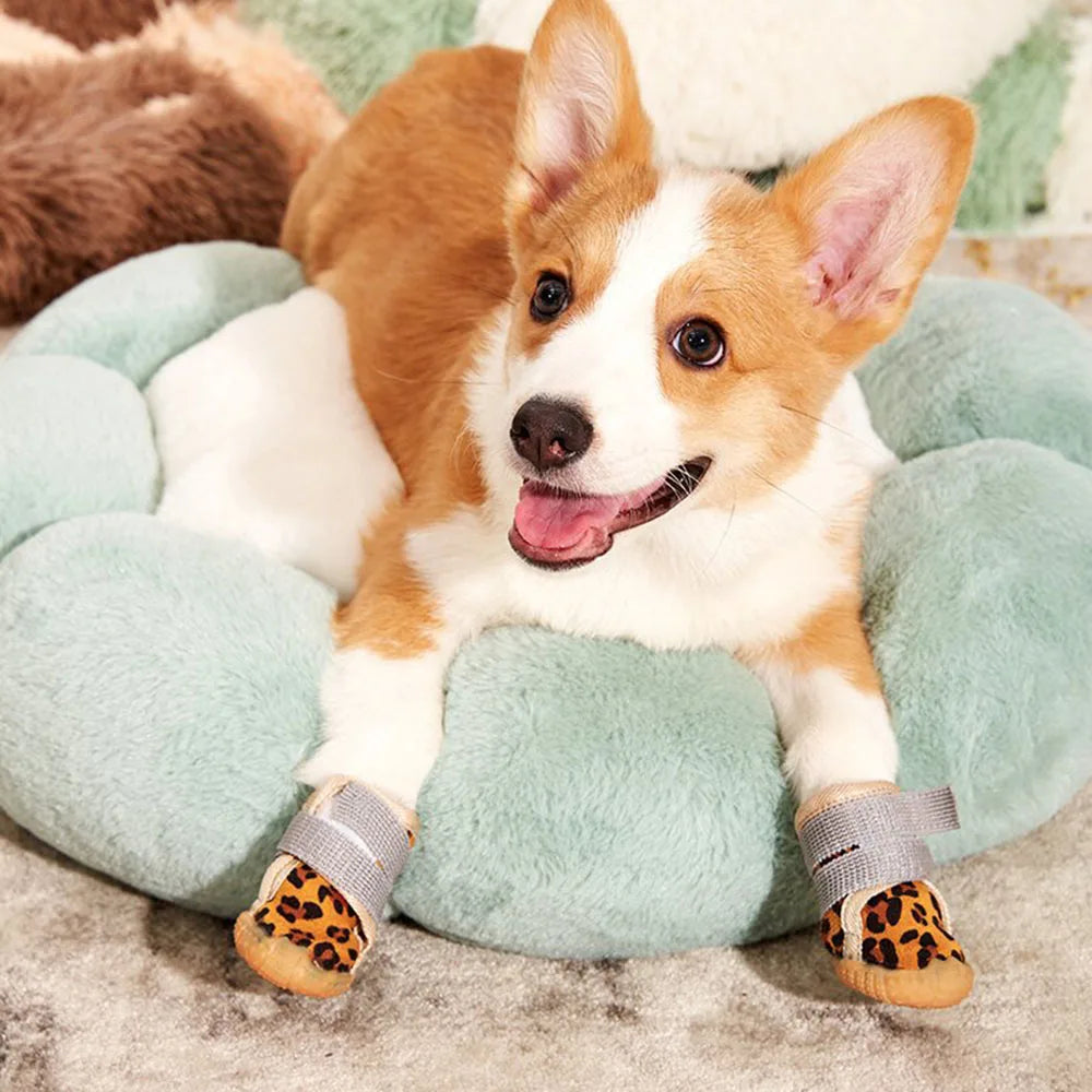 4 Pack Dog Winter Boots For Small Dogs Velvet Anti Slip Waterproof Shoes