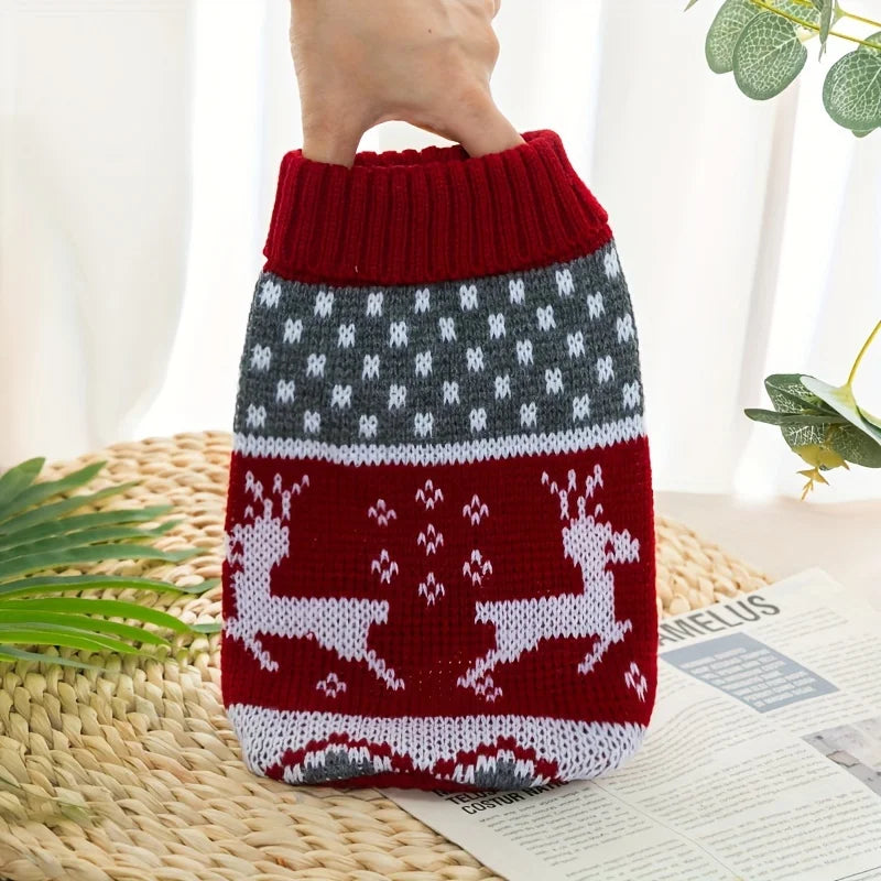Christmas Style Knitted Wool Pet Sweater For Dogs And Cats Bichon Corgi