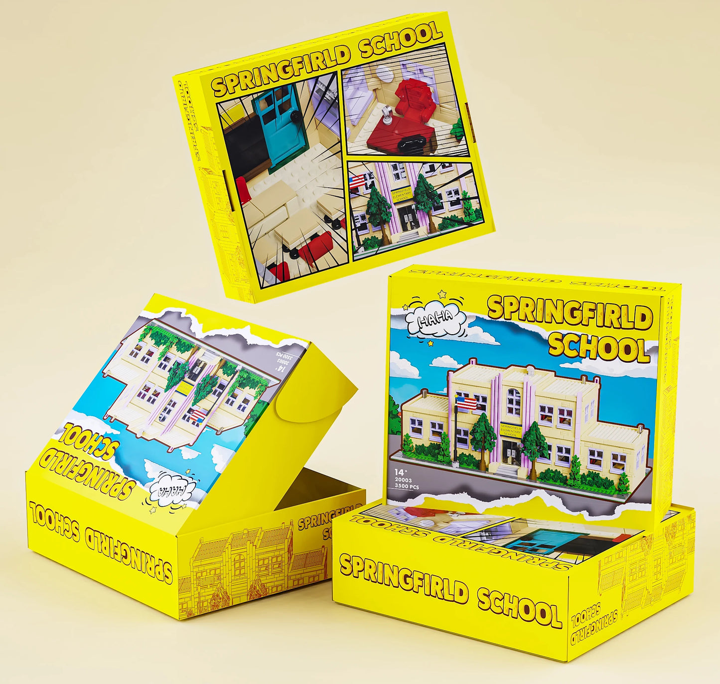 3500 Pieces Springfield Elementary School Building Blocks Set Street View Toy