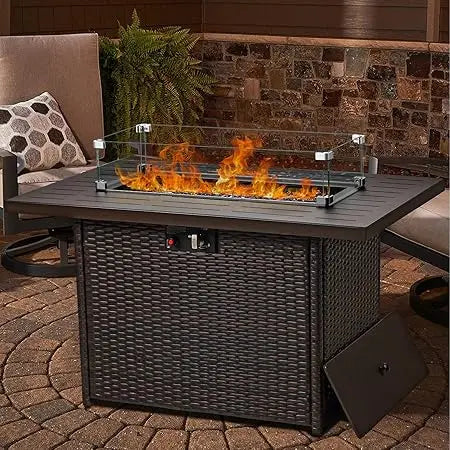 44 Inch Propane Fire Pit Table 55000 BTU Rectangular