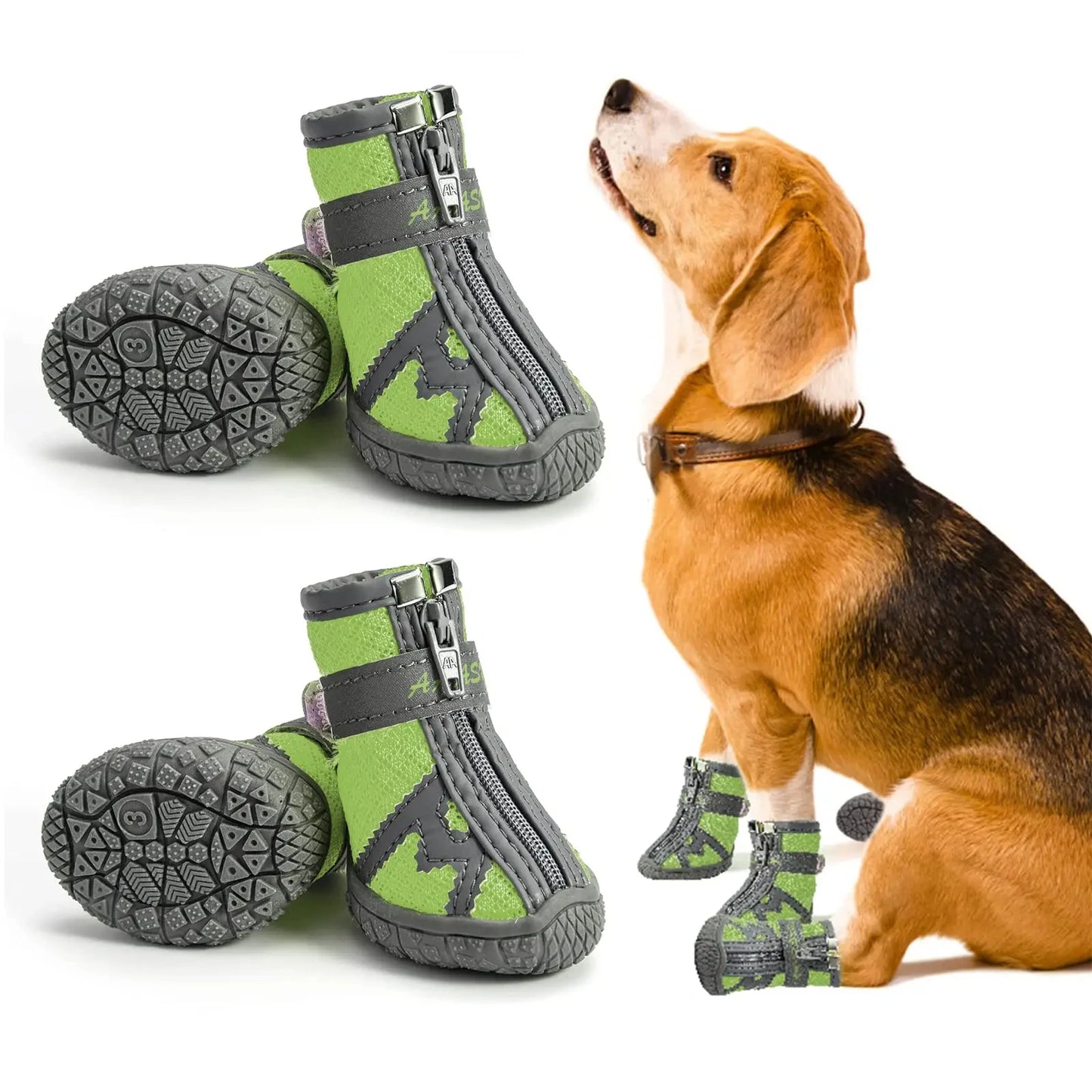 Waterproof Summer Dog Shoes 4 Pack Anti Slip Rain Booties For Small Pets