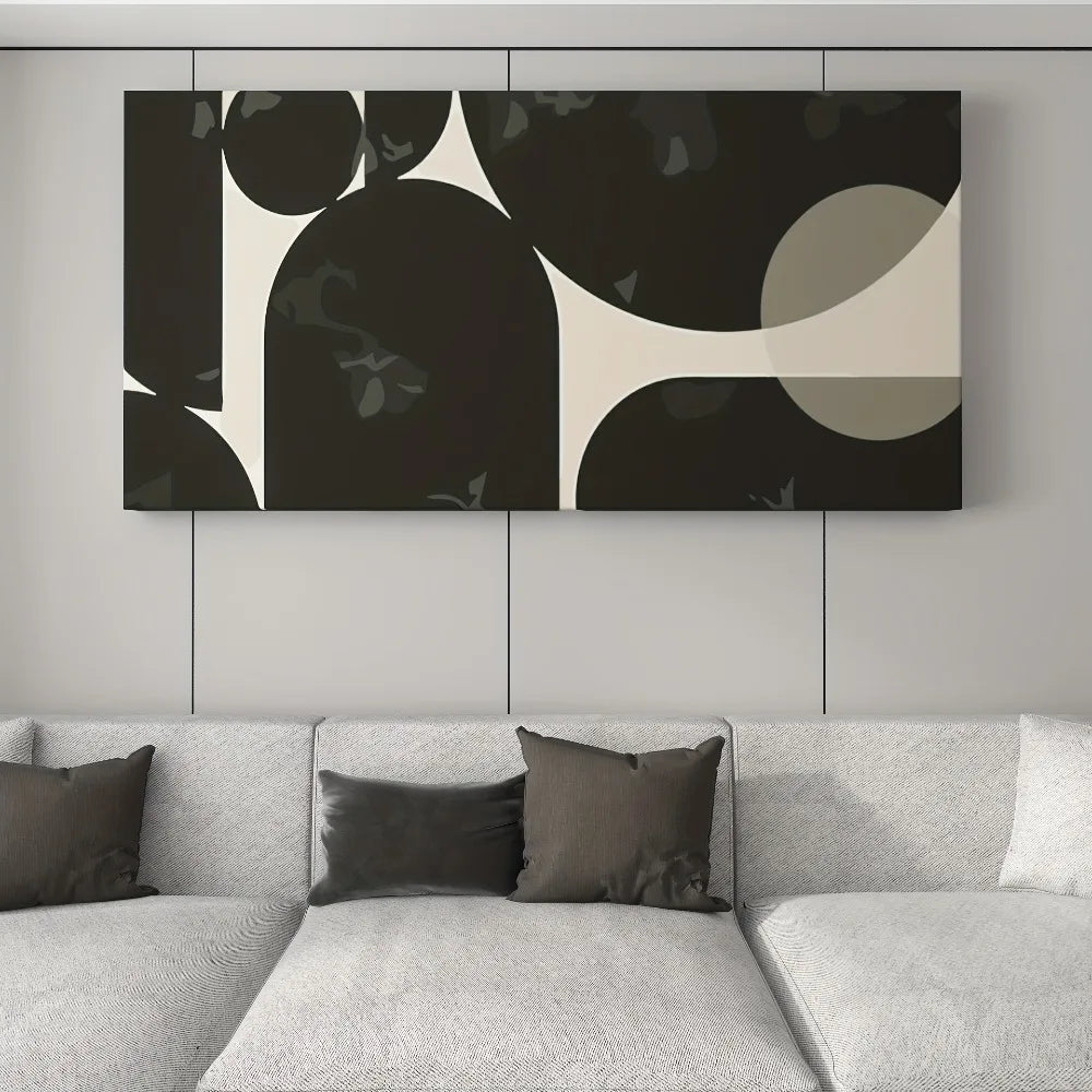 Modern Abstract Haus Canvas Art 1.5 Inch Chunky Wood Frame Geometric Pattern