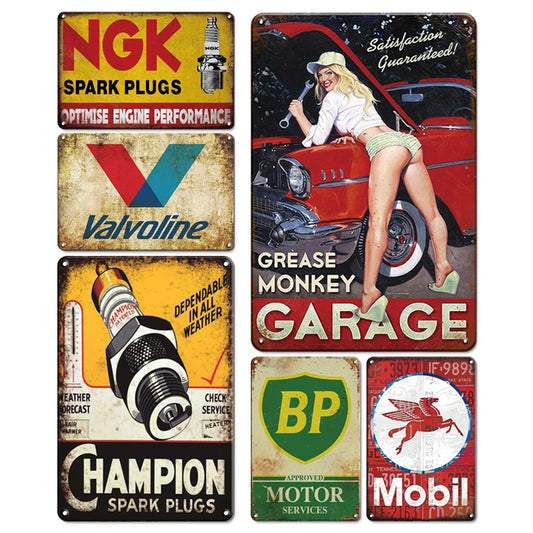 Vintage Gas And Oil Metal Tin Signs 8X12 Rustic Wall Art