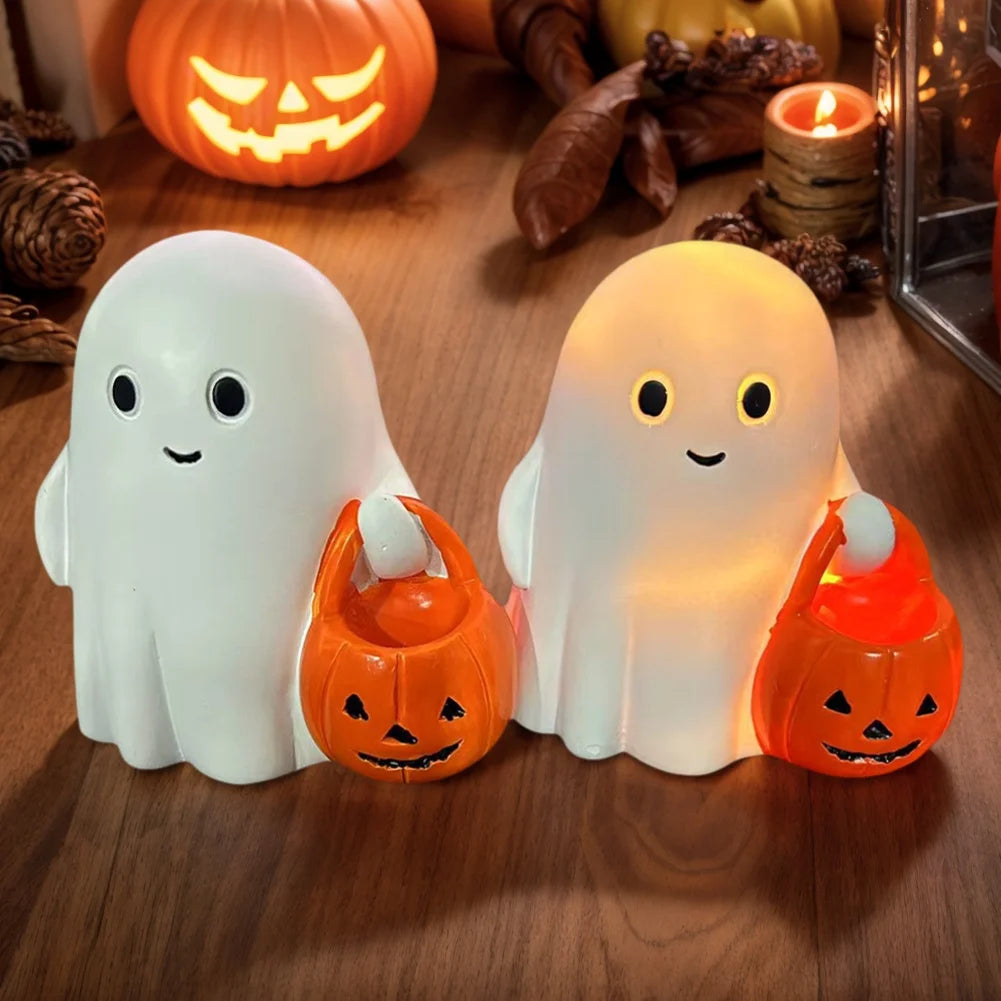 Halloween 3D LED Ghost Night Light Campfire Figurine Decor
