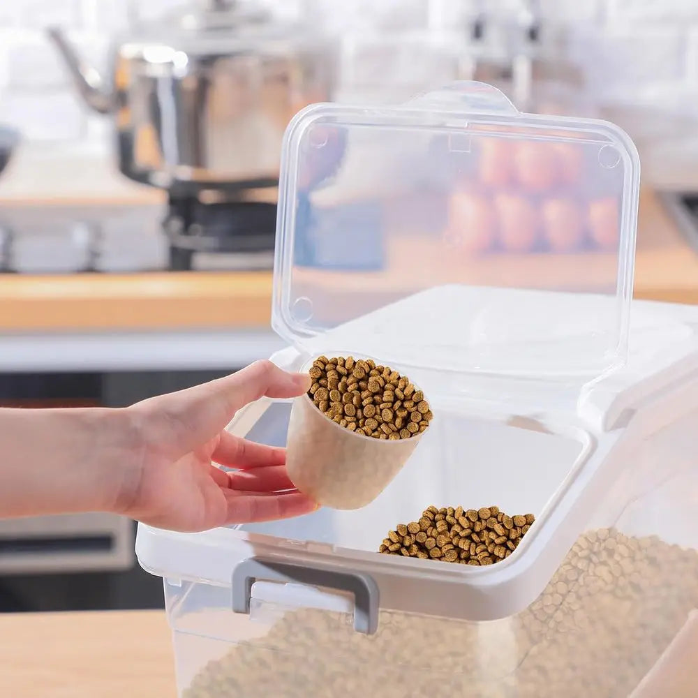 4 Pack Airtight Rice And Flour Storage Containers With Measuring Cup 22 Lb