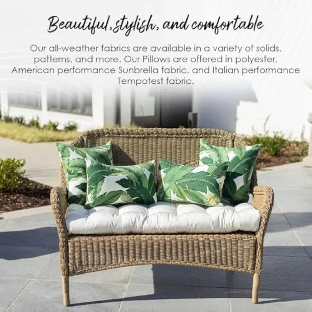Set of 2 Dolce Oasis Blue Teal Navy White Stripe Indoor Outdoor Square Throw Pillows 24 x 24