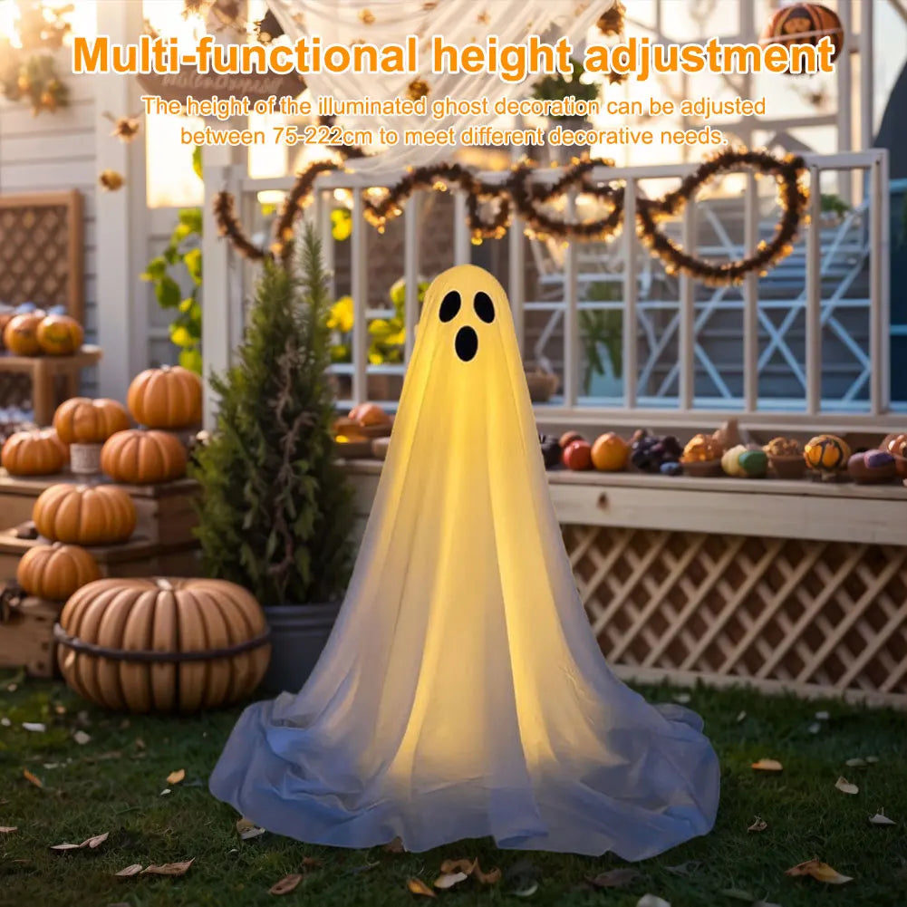 Lighted Spooky Ghost Decor Halloween Decorations Outdoor with String Lights Scary Standing Ghosts for Front Porch Yard