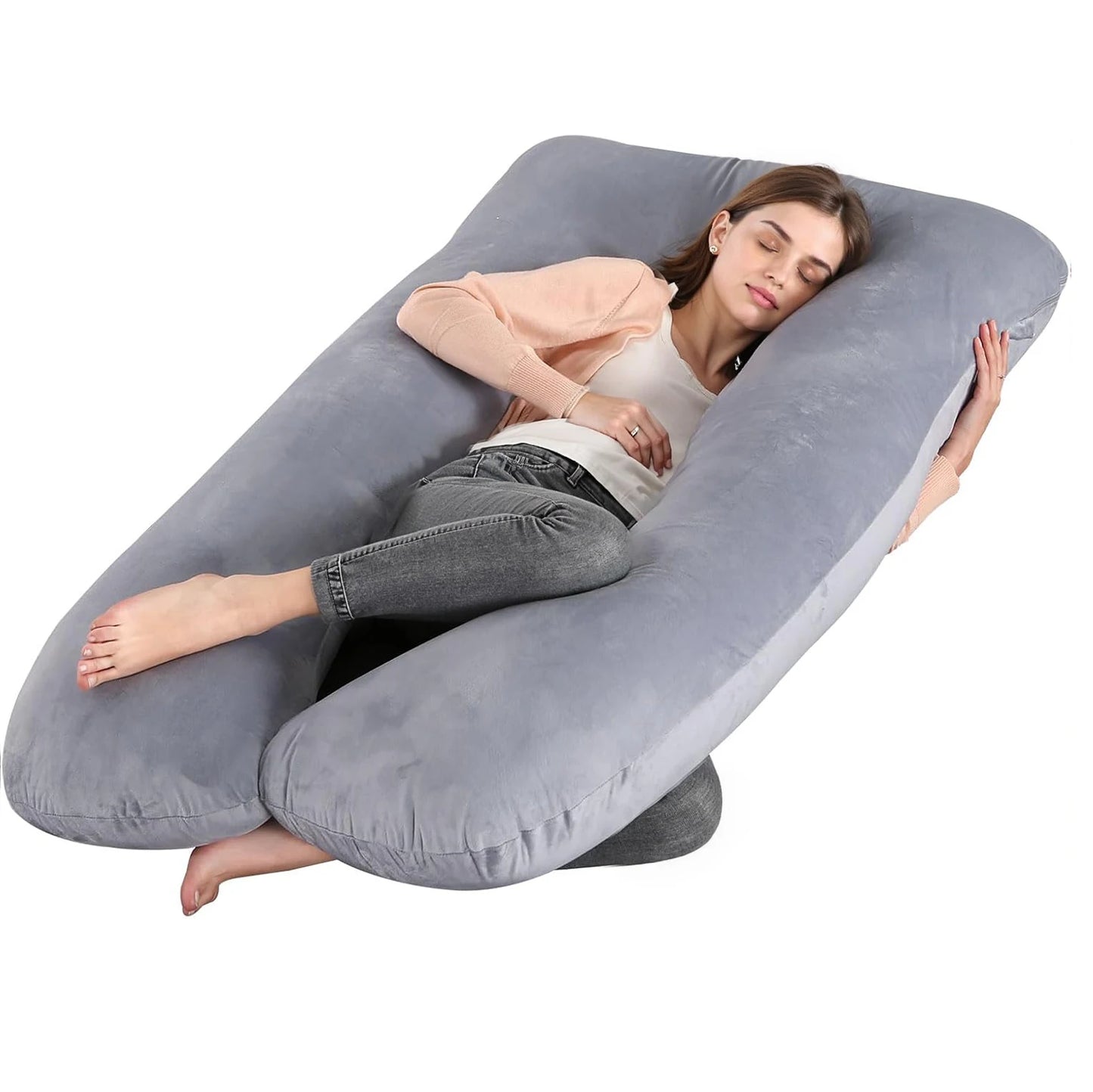 G Shaped Pregnancy Pillow Full Body Maternity Pillow With Removable Cover