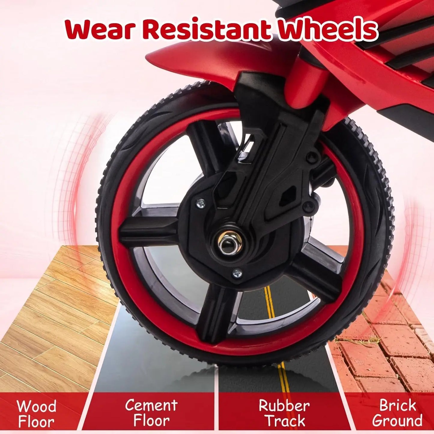 6V Kids Electric Motorcycle Ride On Toy With Training Wheels For Ages 3 To 6