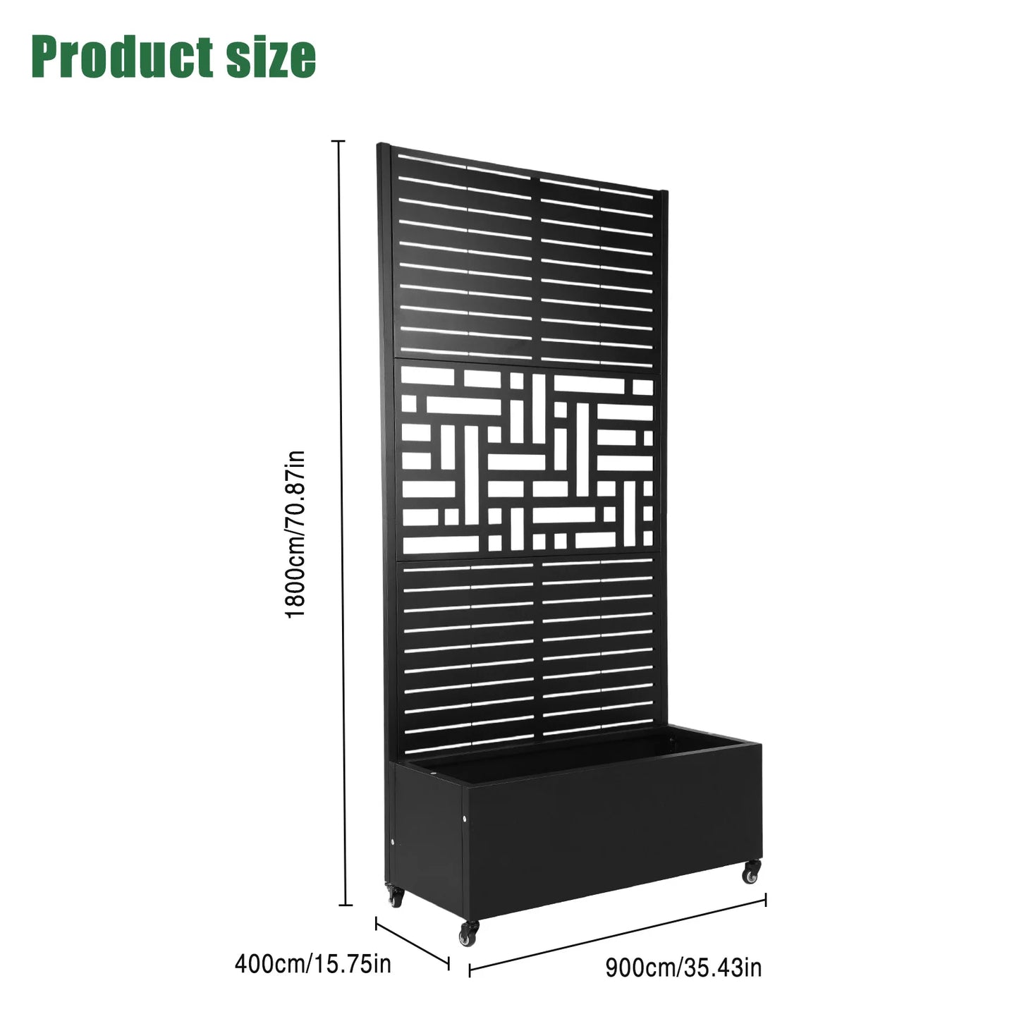 Metal Planter Box With Trellis And Wheels For Climbing Vines Outdoor Garden