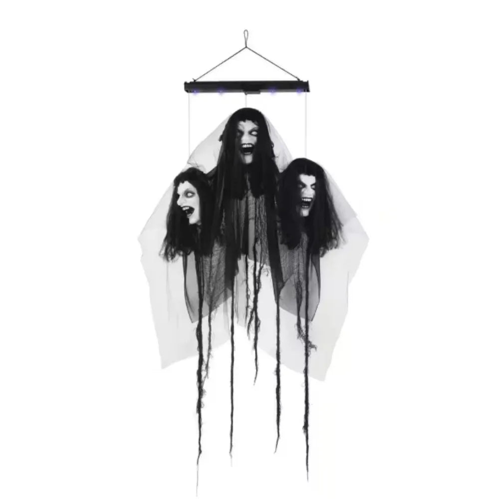 Realistic Floating Demon Bride Heads with Lights and Sound