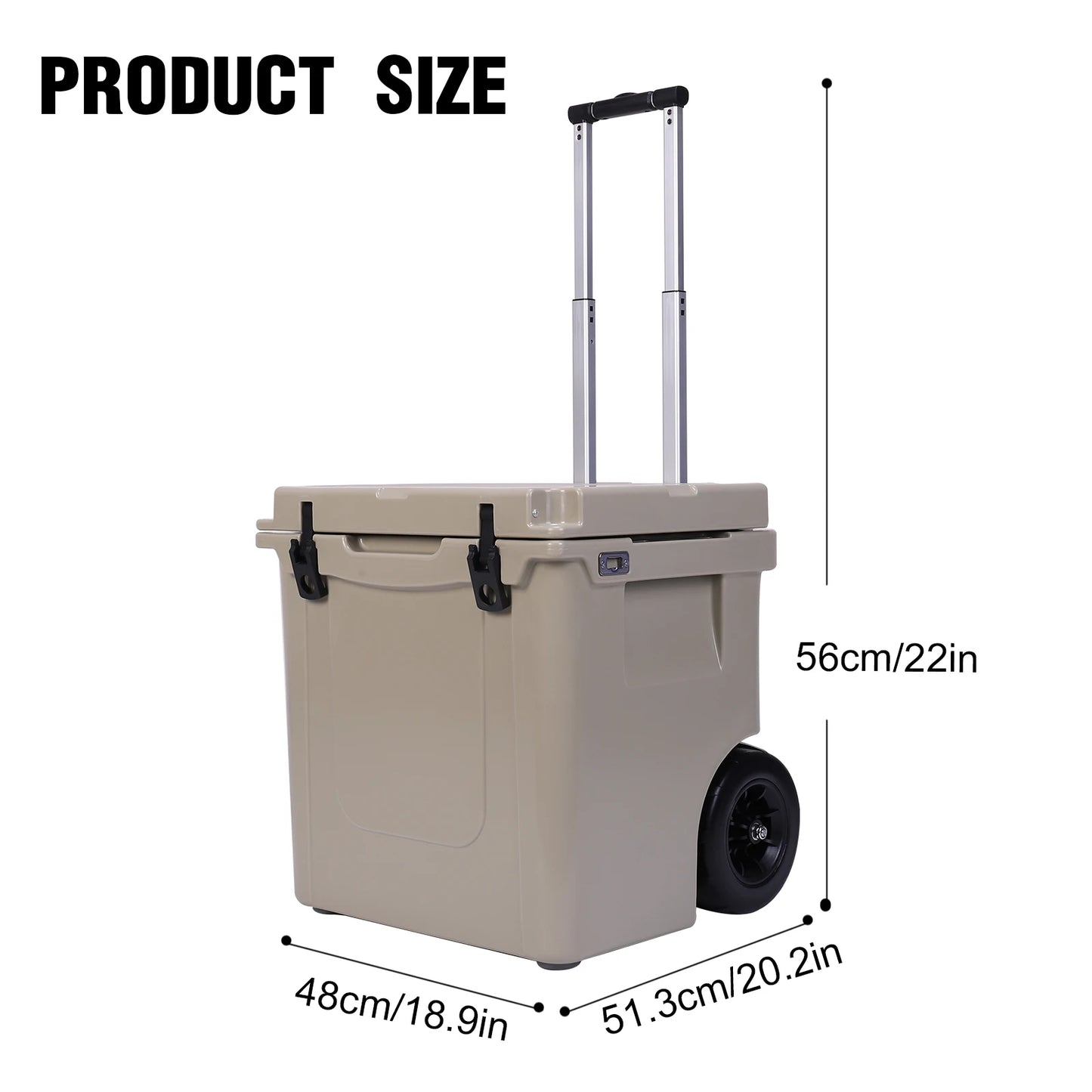 5L Insulated Hard Cooler With Wheels Rotomolded Leak Proof Latches For Beach