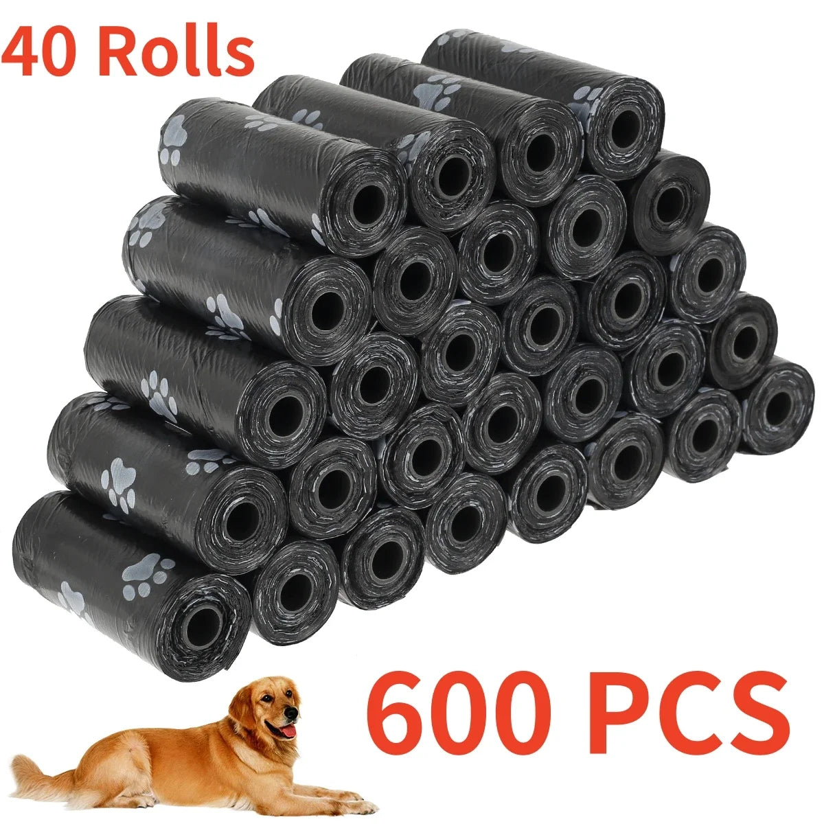 Biodegradable Pet Poop Bags Dispenser For Dogs And Cats With 2 Or 40 Rolls