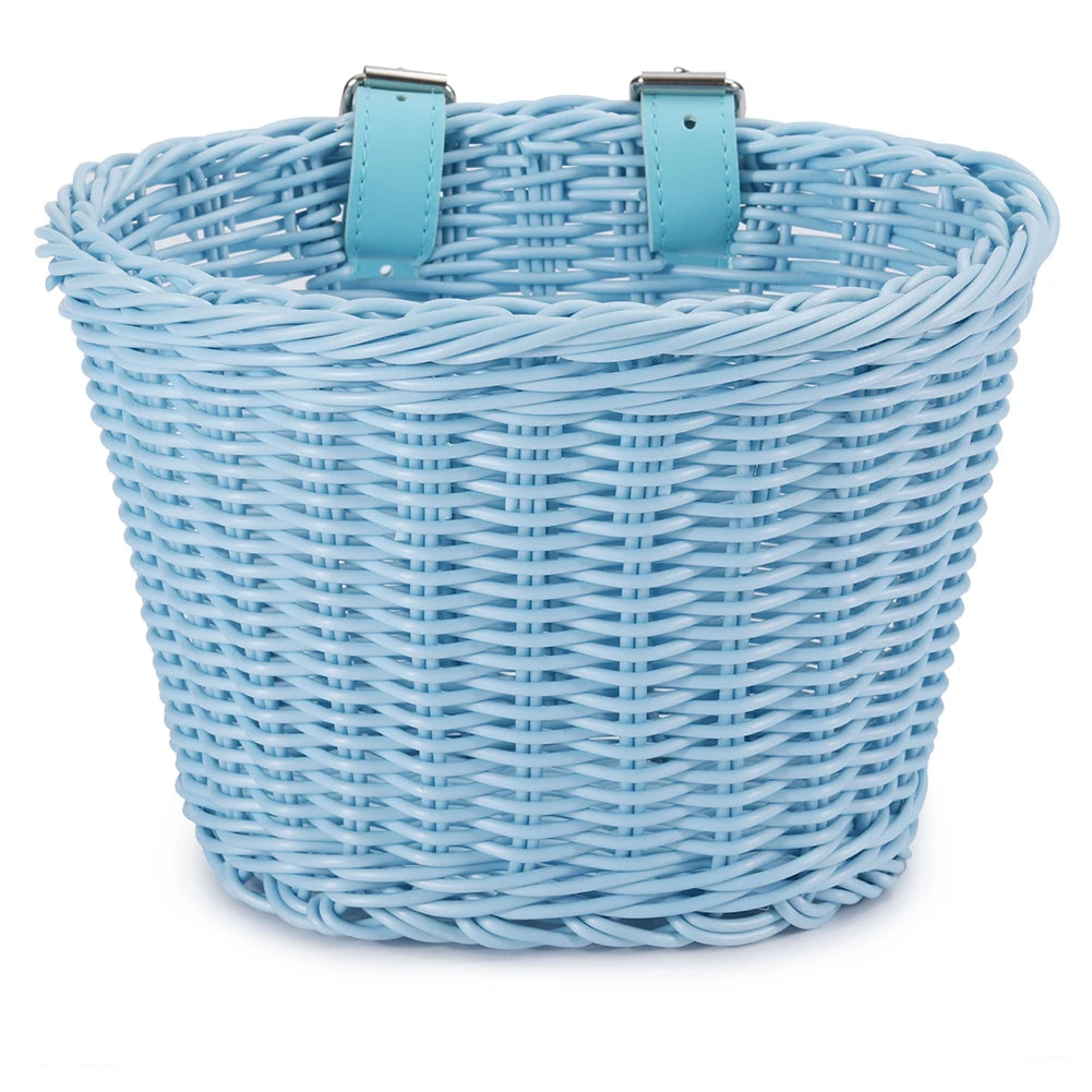 Rattan Bike Basket Front Handlebar Waterproof Handwoven