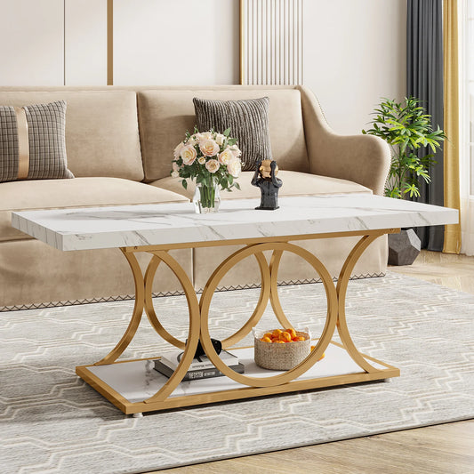 Tribesigns Rectangle Coffee Table 47.24 Inch Modern