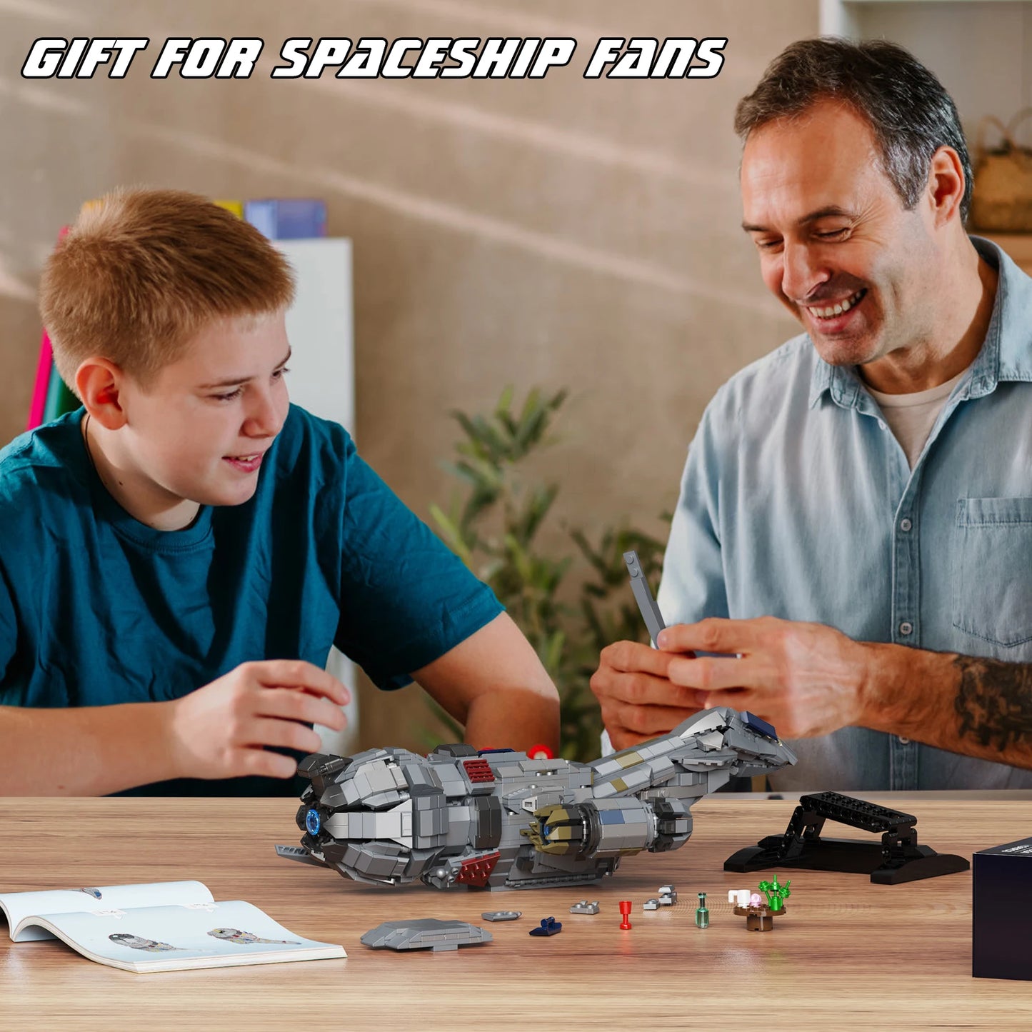 Firefly Class Spaceship Building Blocks Shuttle With Display Stand 1345 Pieces