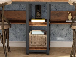 Tribesigns Two Person Desk With Bookshelf Rustic Office