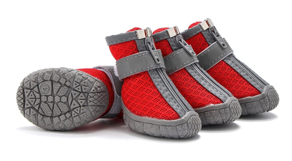 4 Pcs Dog Waterproof Shoes Rain Boots Reflective Strip Anti Slip For Small Pets