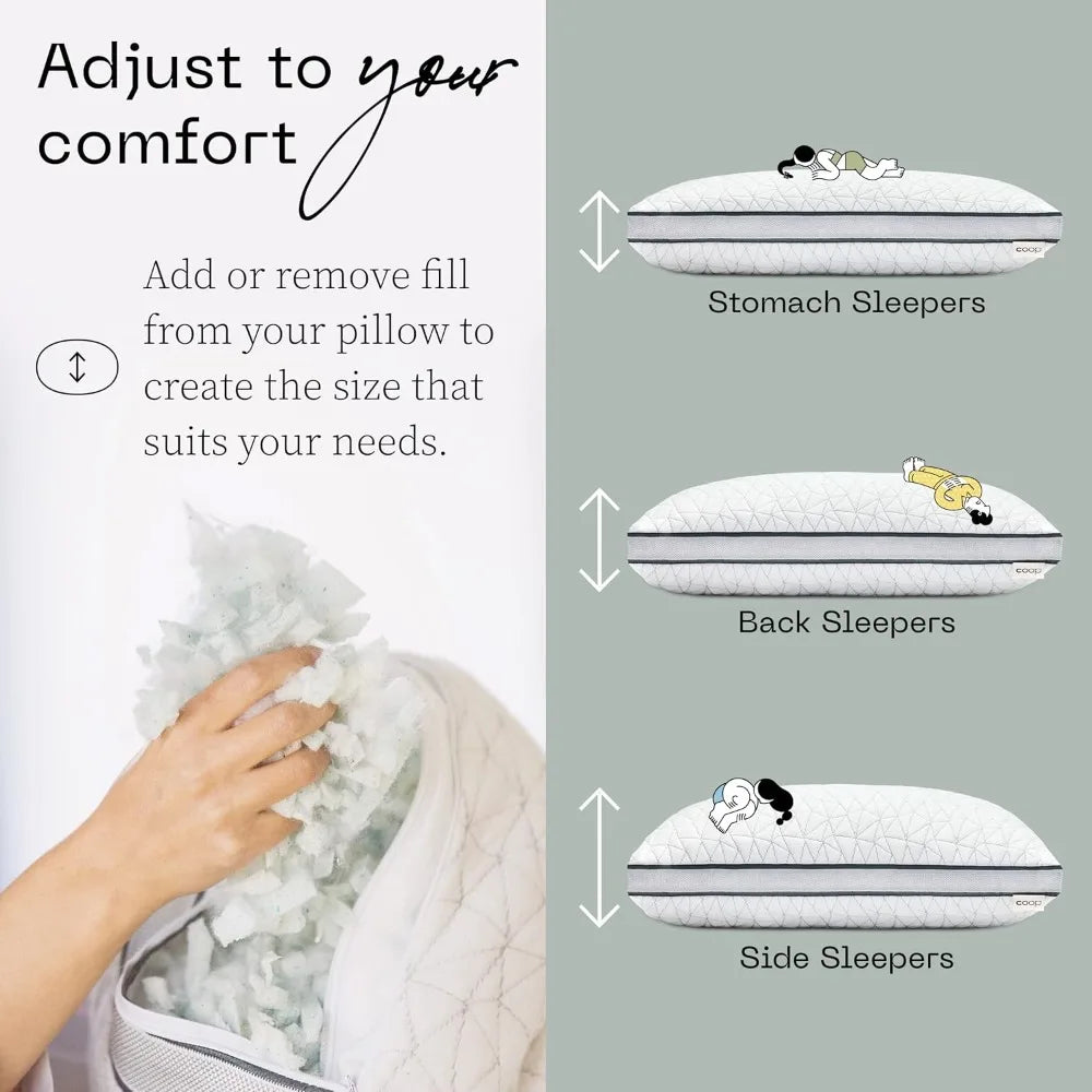 Eden Pillow Queen Bundle With Coolside Pillowcase Waterproof