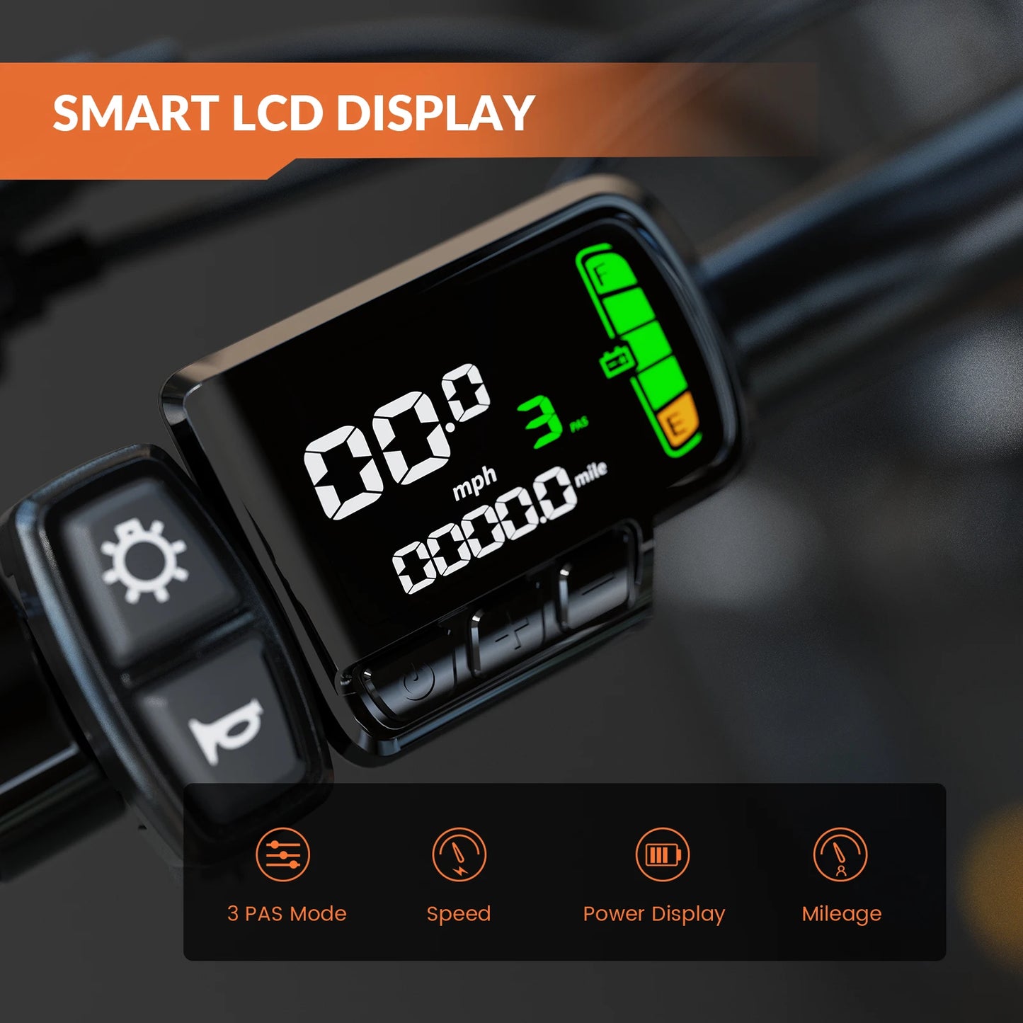 5th Wheel AB17 Electric Bike 700W Peak Motor 23 Mph Max Speed Suspension Gray