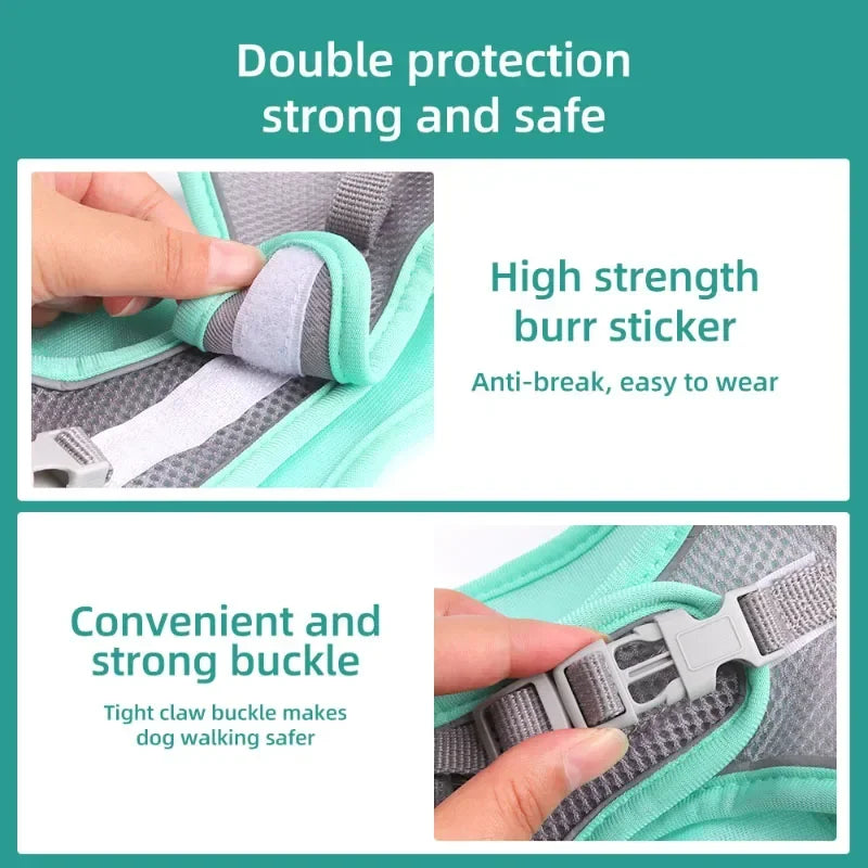 Adjustable Vest Dog Harness for Small Dogs Reflective Leash