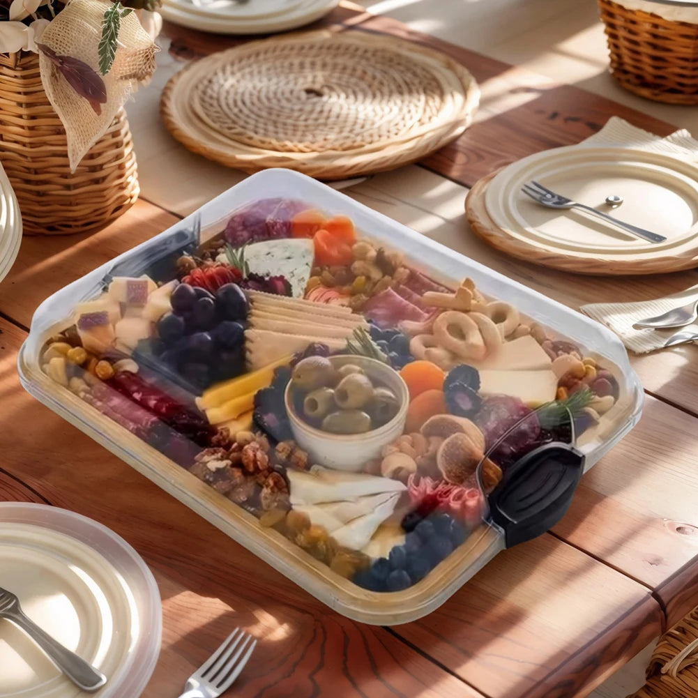 Reusable Bamboo Cheese Board With Lid Charcuterie Tray