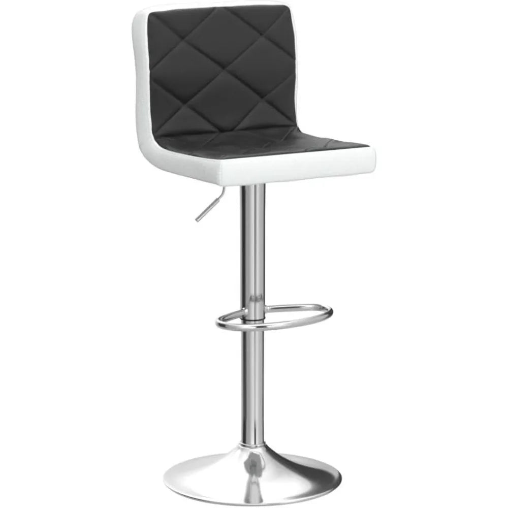 Faux Leather Bar Stools 360 Swivel Adjustable Mixed Black 4