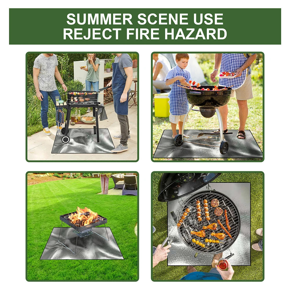 100x100cm Fire Pit Mat Heat Resistant Fire Retardant Pad