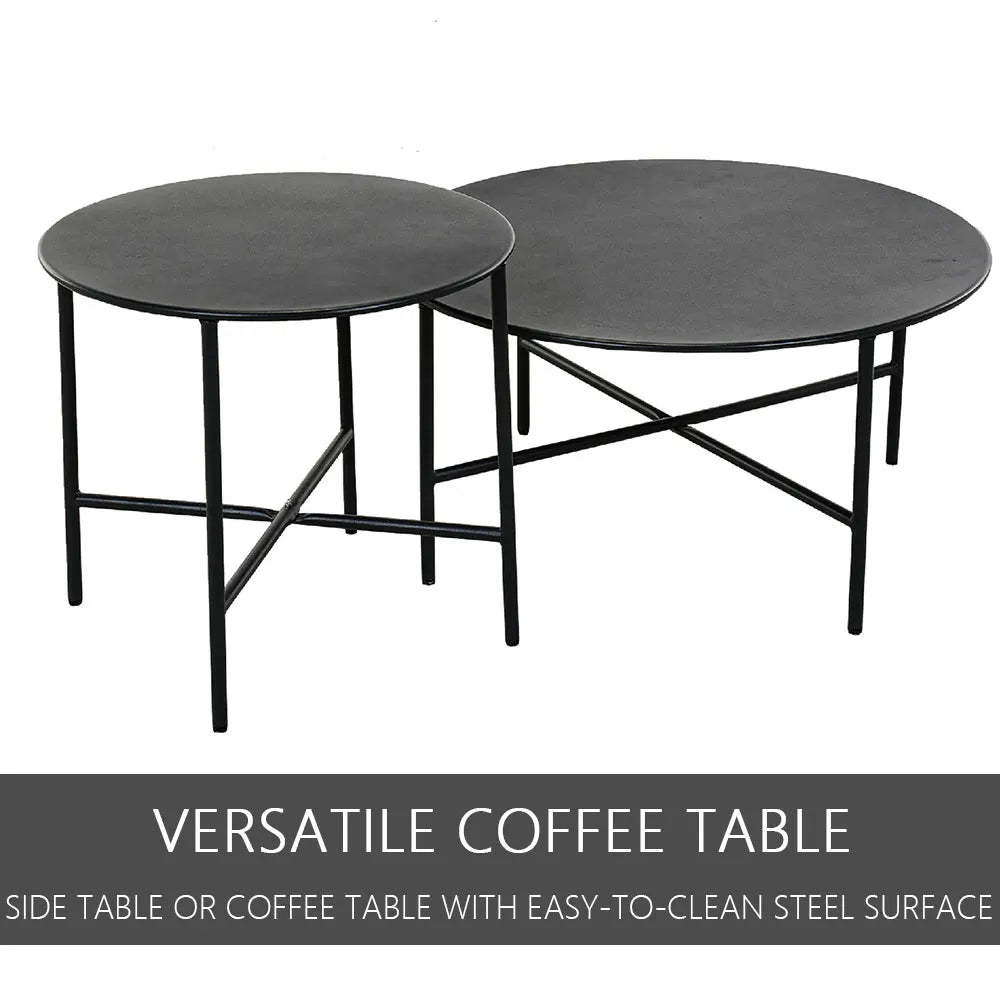 Outdoor Wicker Patio Conversation Set With Cushions And Coffee Tables Boho Style