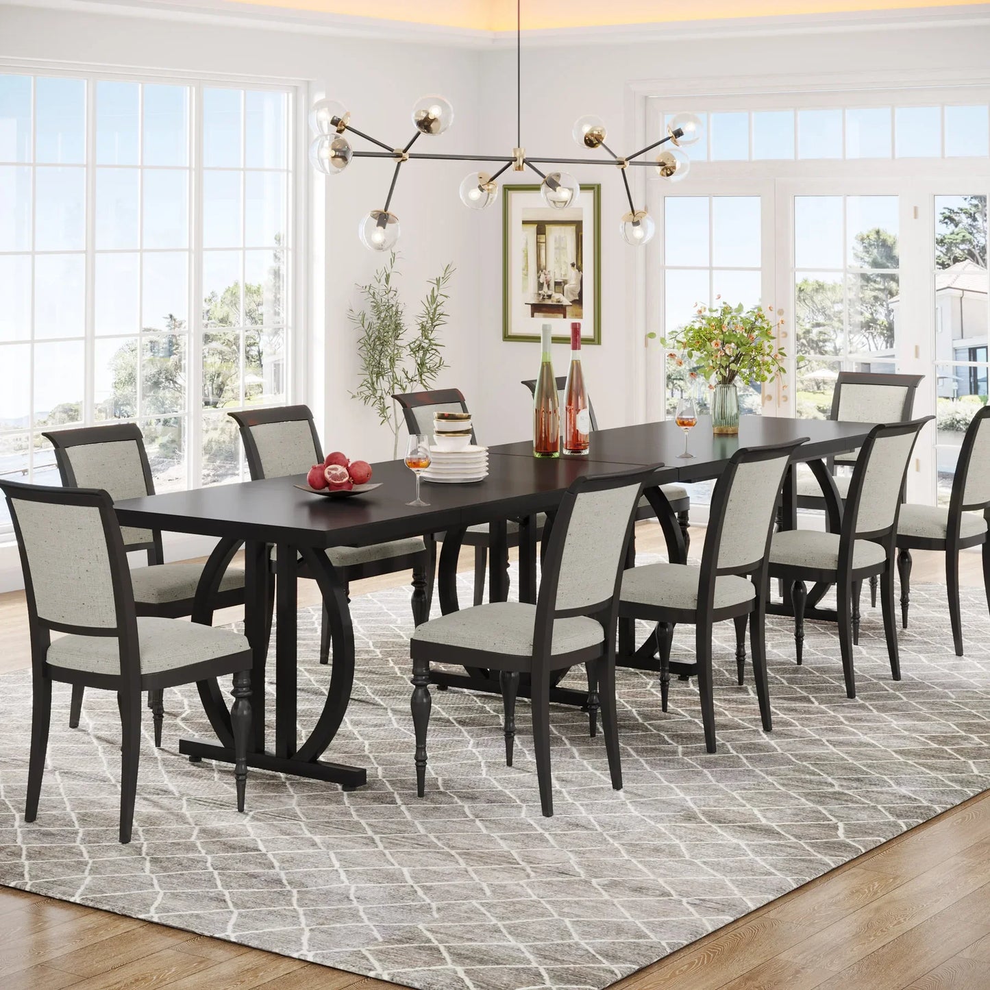 Tribesigns 63 Inch Dining Table For 4 To 6 With Heavy Duty Metal Frame