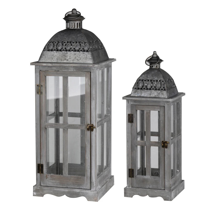 Wooden Candle Lantern Hurricane Lantern Holder Outdoor