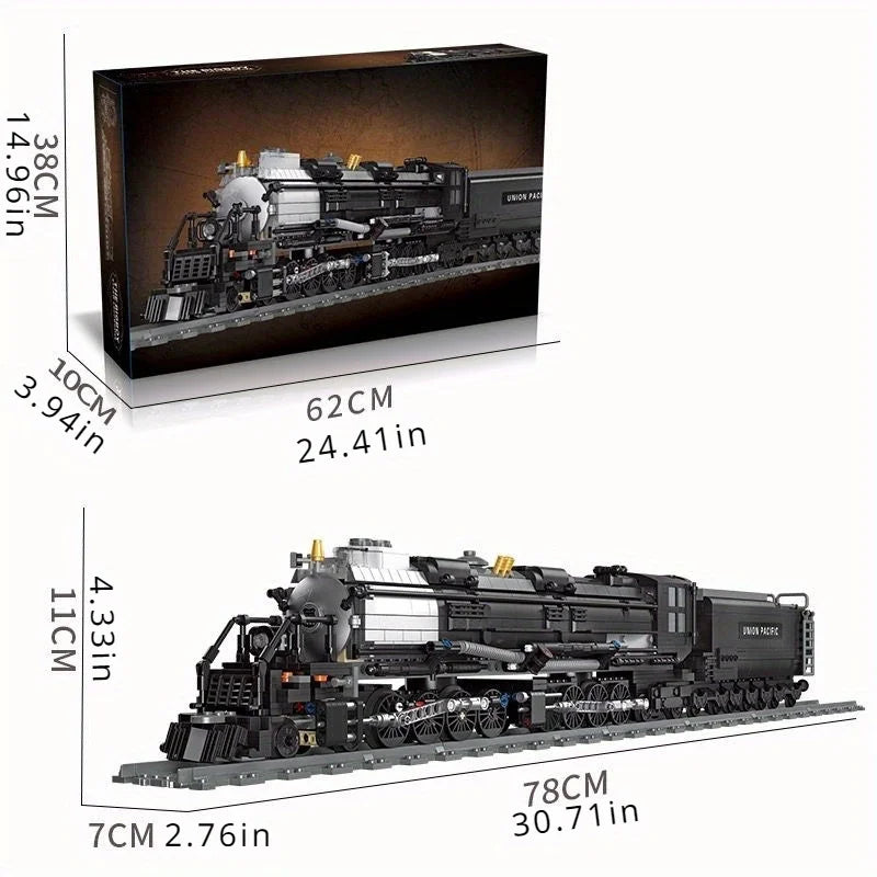 Steam Train Building Kit Locomotive Display Set With Tracks Gift For Train Fans
