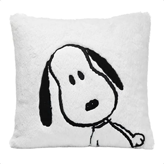 Classic White Black Furry Decorative Throw Pillow