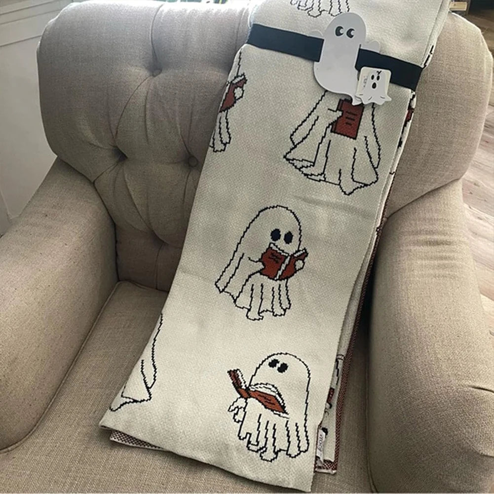 Halloween Ghost Reading Blanket 40x60 Inch Adult Sofa Throw