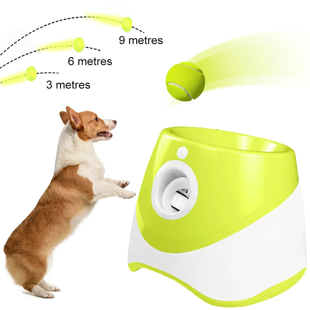 Pet Prime Automatic Dog Ball Launcher With 3 Tennis Balls For Indoor Outdoor