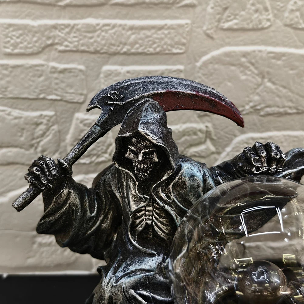 Halloween Light Up Ghost Fortune Teller Touch Sensing Grim Reaper Decor Haunted House Decoration