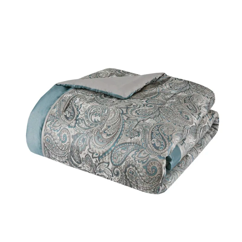 Teal 12 Piece Comforter Set With Cotton Bed Sheets Cal King