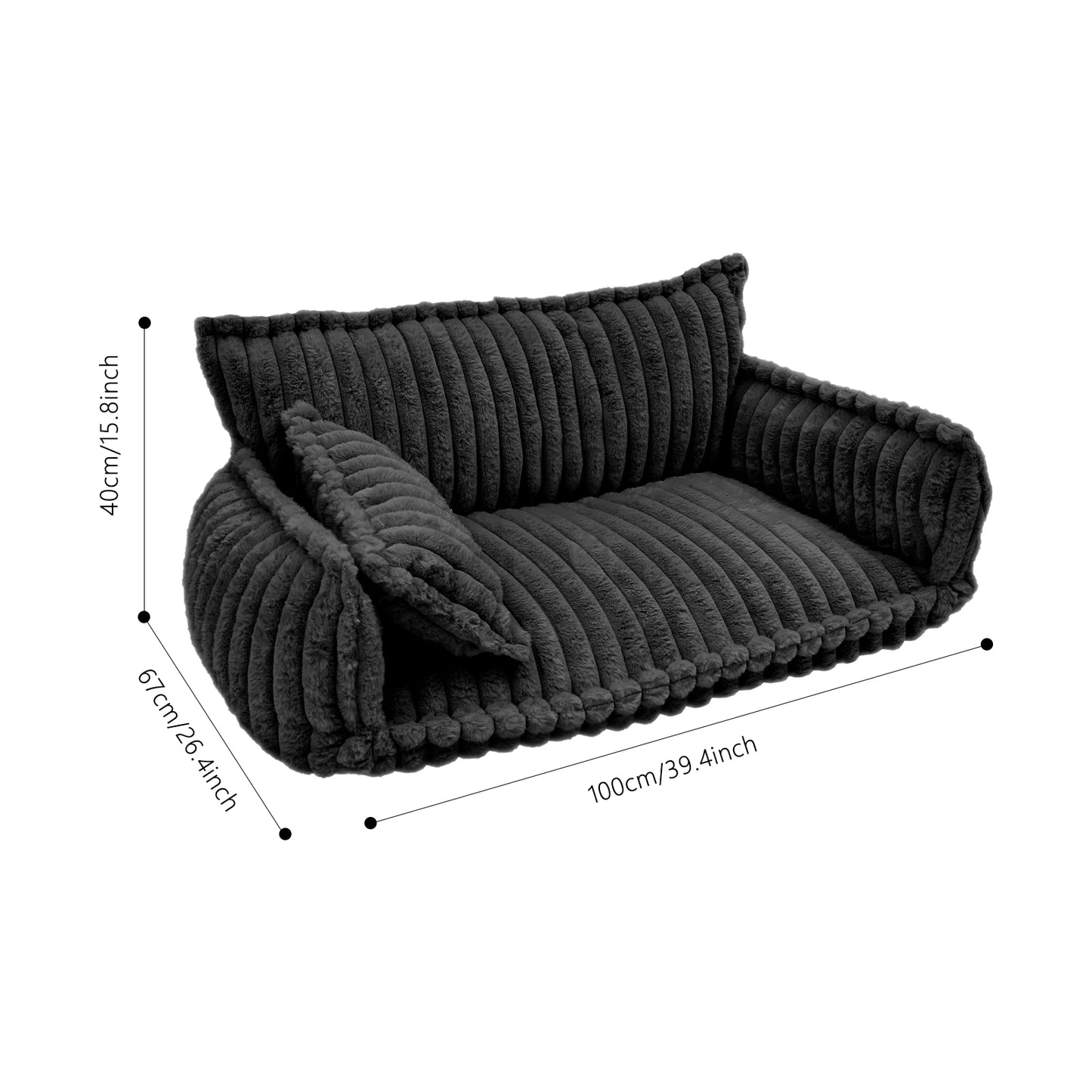 Pet Couch With Removable Washable Cover Calming Plush Bed For Cats And Dogs