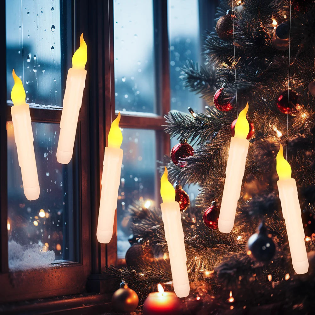 Floating LED Candles With Wand Remote Flameless Decor