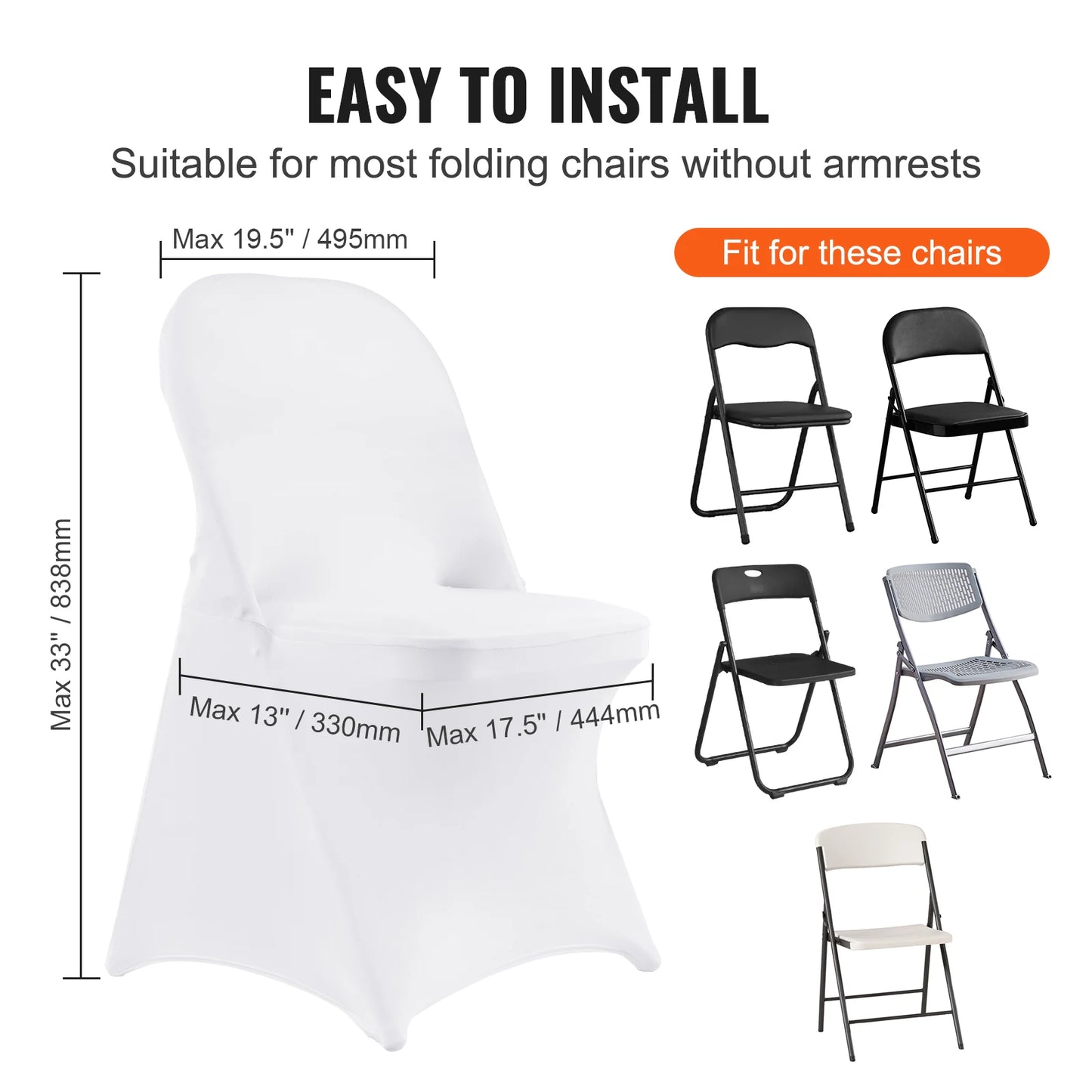 White Spandex Wedding Chair Covers for Banquet Party