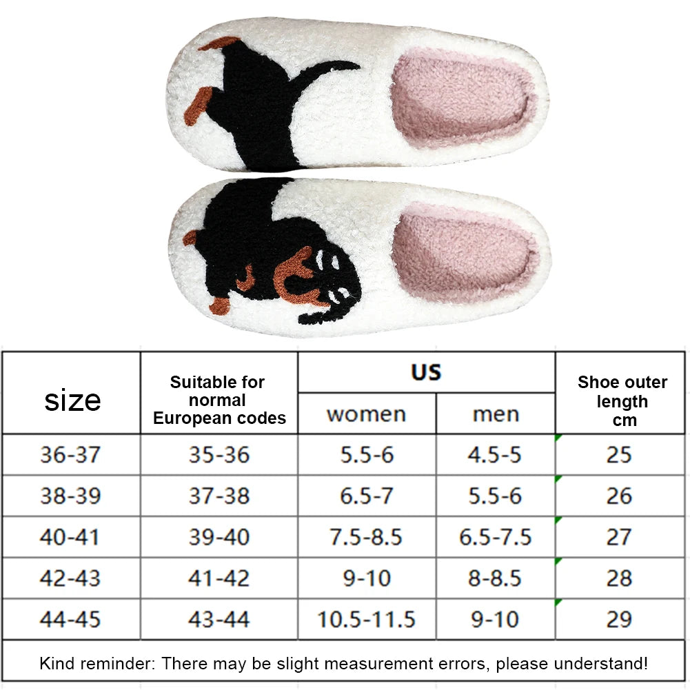 Plush Dachshund Slippers For Women Closed Toe Thermal Flat Home Indoor Outdoor