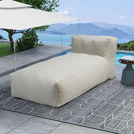 Outdoor Foam Filled Bean Bed Chair Sun Lounger for Patio and Pool