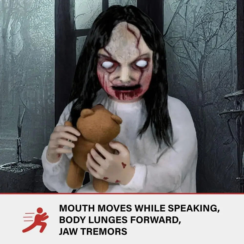 Motion Activated Lunging Lily The Demonic Zombie Girl Animatronic Halloween Decoration Indoor or Covered Use