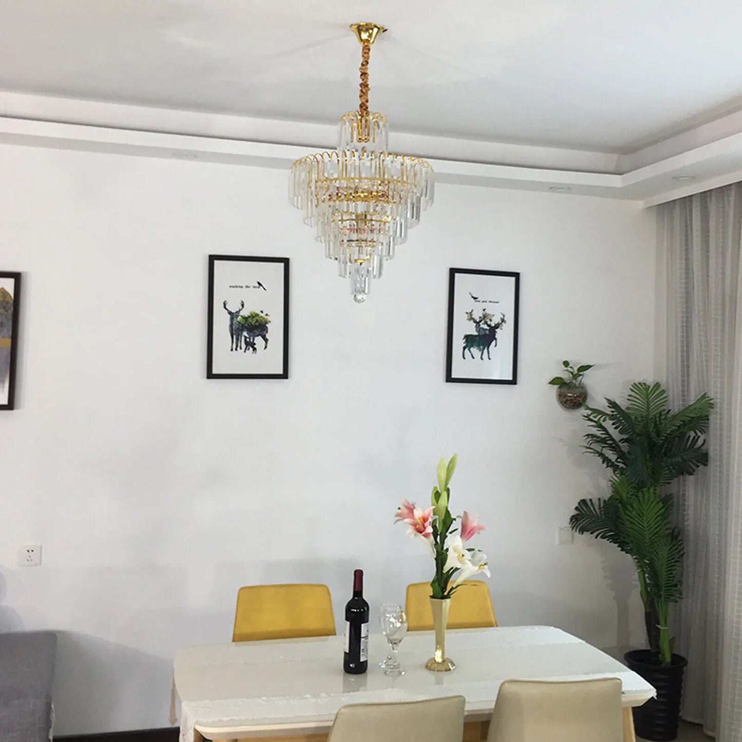 Luxury Crystal Chandelier Modern Ceiling Light Pendant Fixture E14 Elegant Lamp Decor