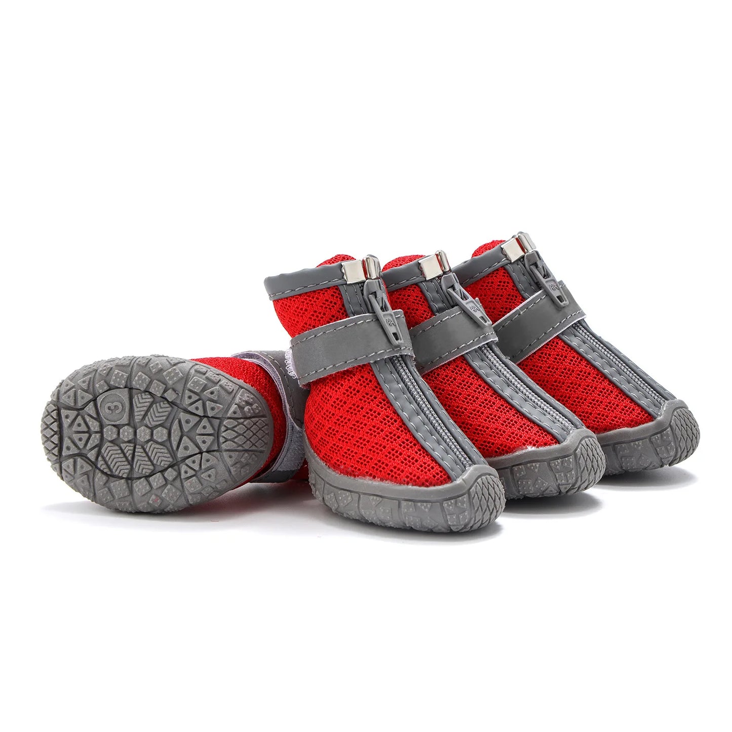 4 Pieces Dog Waterproof Shoes Reflective Anti Slip Snow Boots For Small Pets