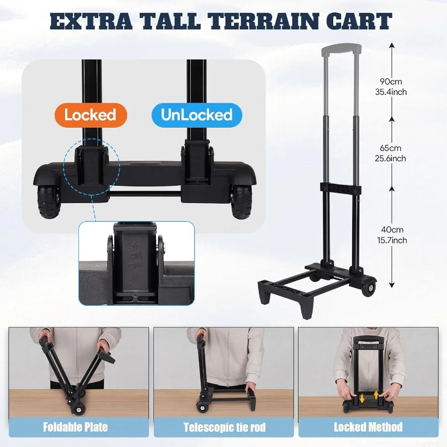 Portable Rolling Cooler 80 Cans 50L Soft Sided Collapsible Trolley Cart