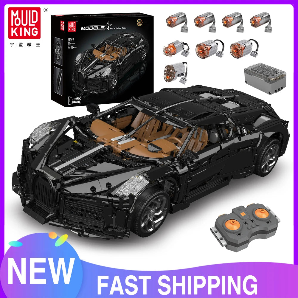 Mould King 13163 La Voiture Noire Building Block Sport Car Set