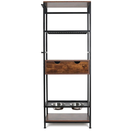 Three Height Adjustable Raised Dog Bowls Feeding Station